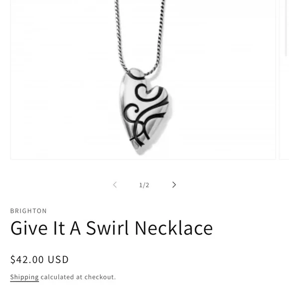 Brighton Swirl Silver Heart Necklace 🩶 - Picture 4 of 6